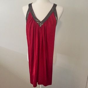 BCBGMaxAzria Red Halter Slinky Dress